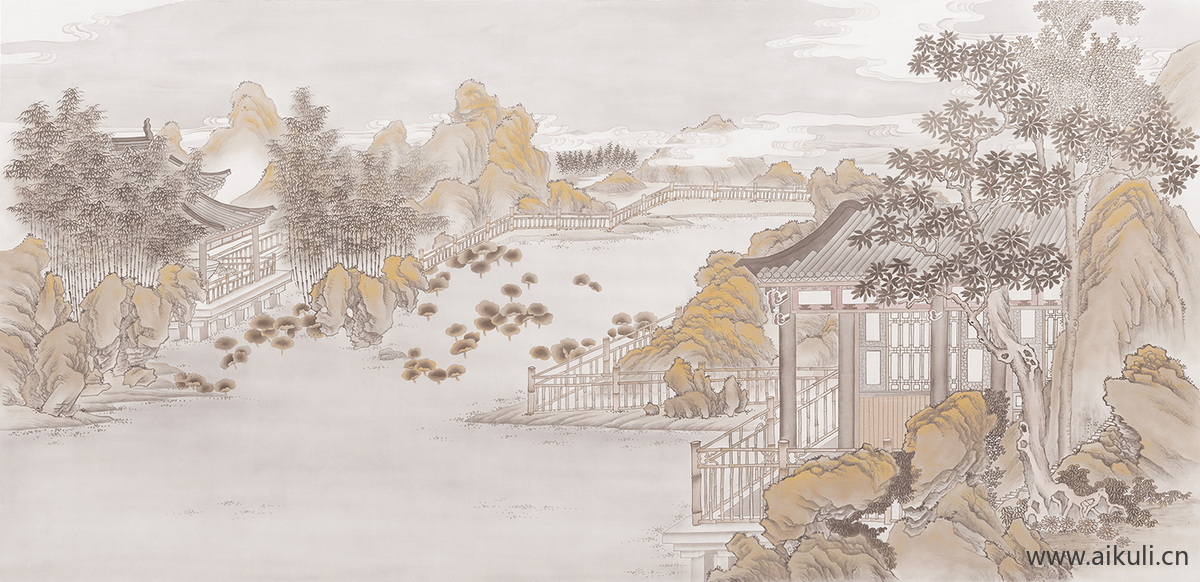 新中式CB水墨风 贴图 壁画