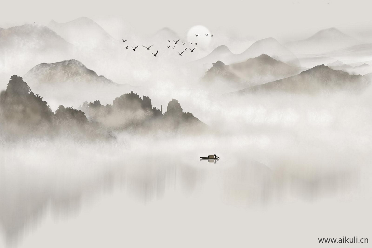 新中式BA水墨风 贴图 壁画