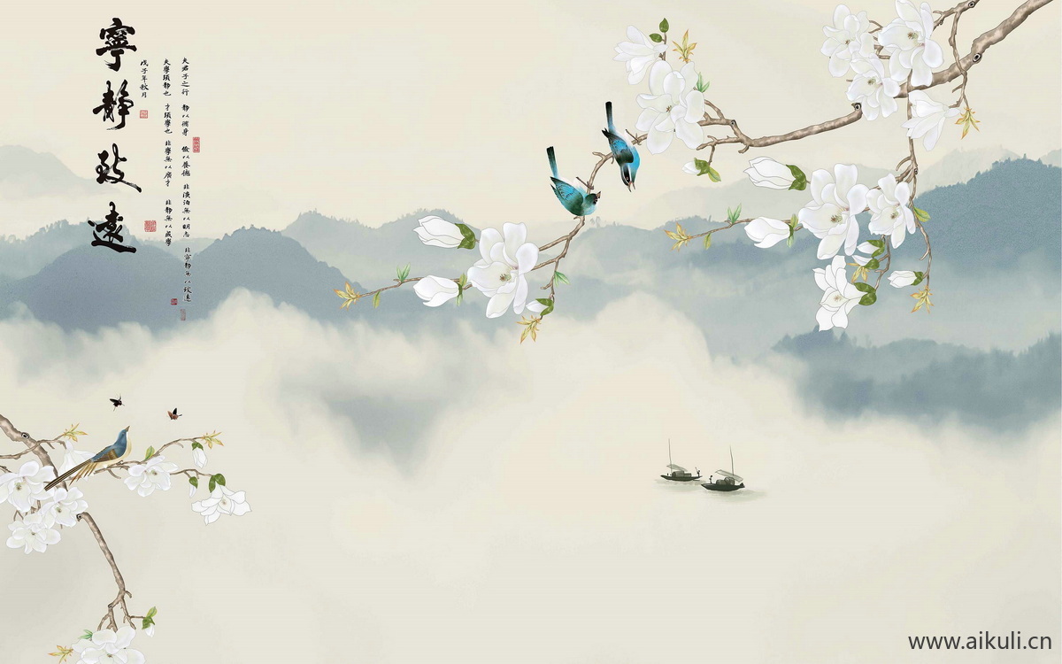 中式E山水壁画