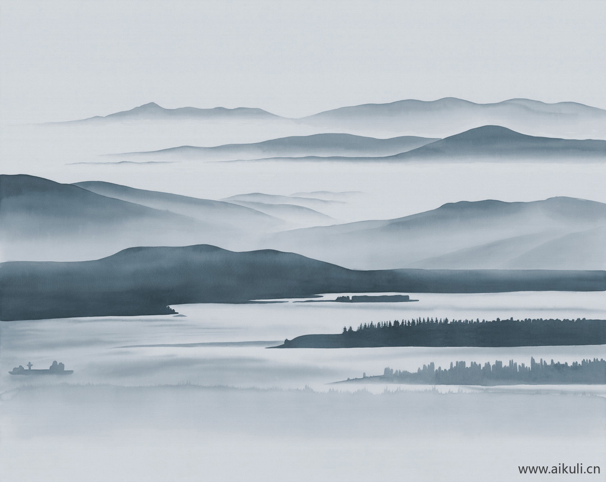 中式山水壁画 贴图 (1)