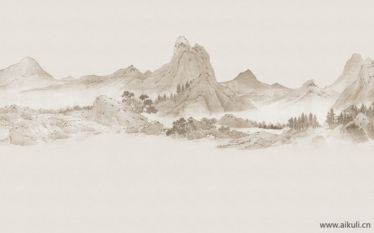 新中式CU水墨风 贴图 壁画