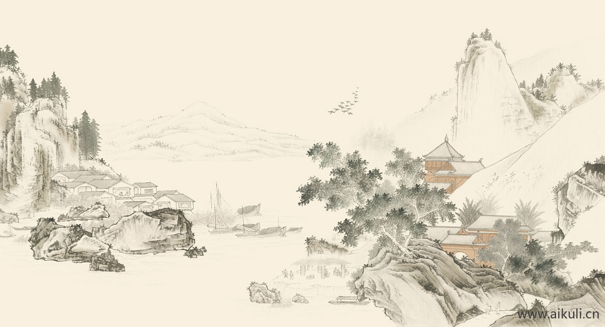 中式壁画GO素雅贴图