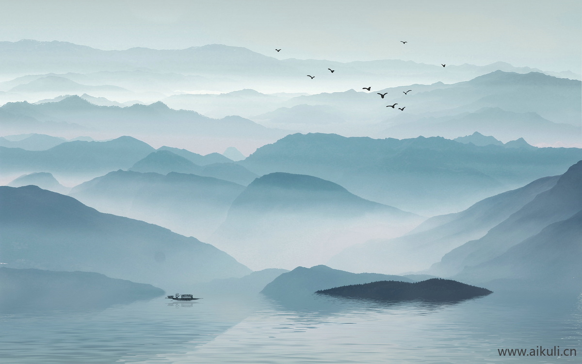 中式山水壁画BS山水云