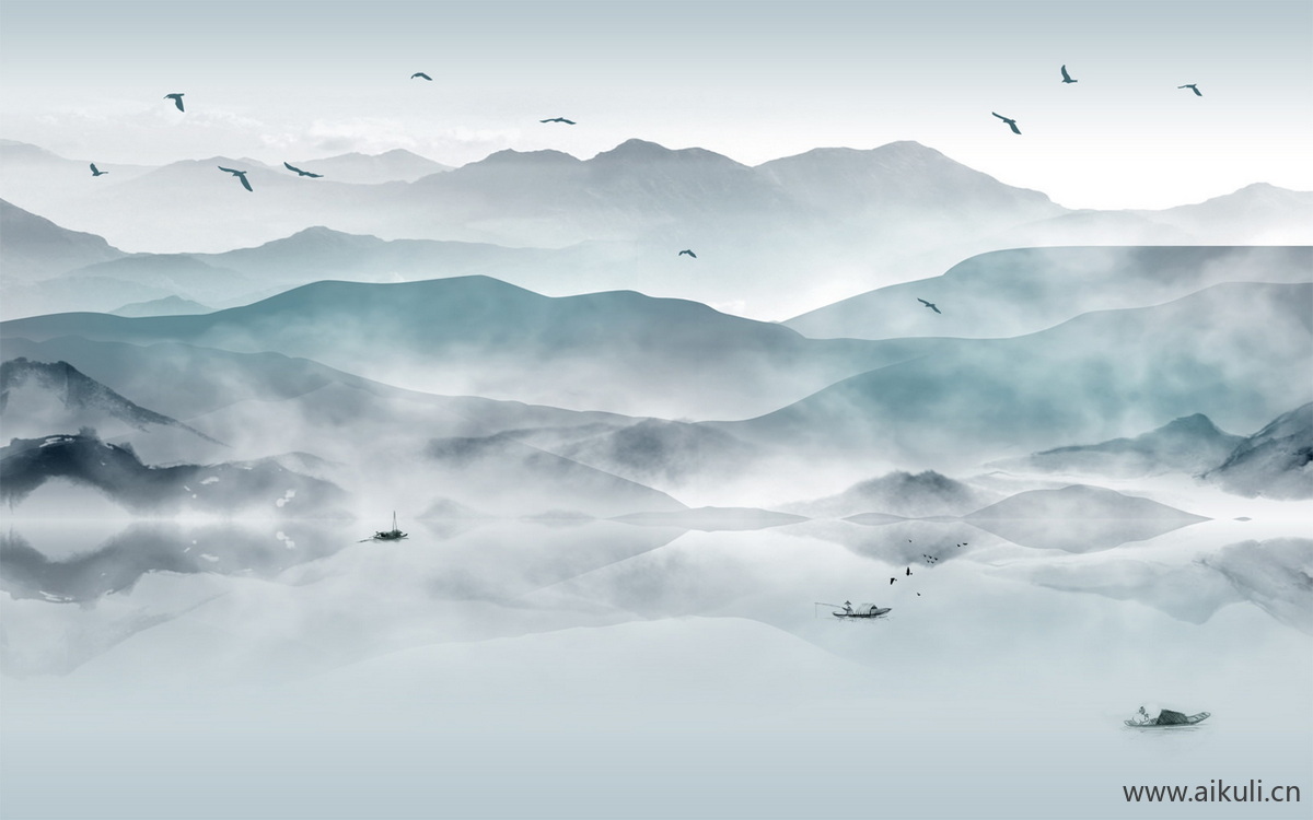 新中式K水墨风 贴图 壁画