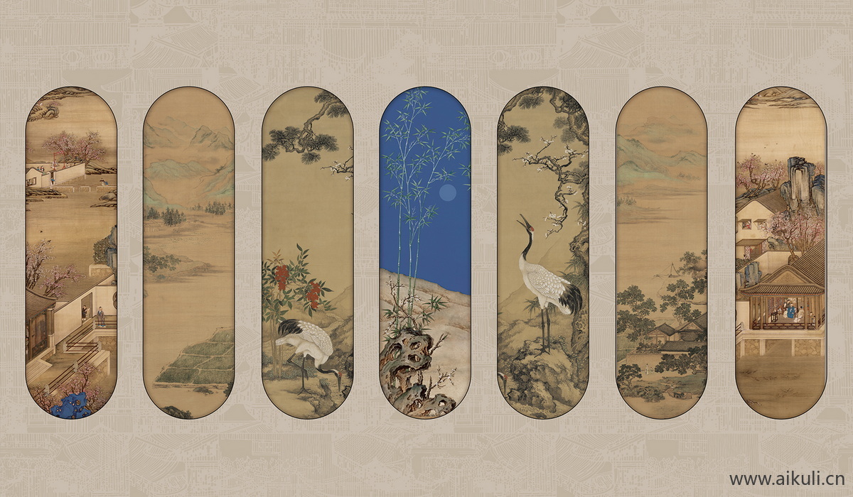 新中式CP水墨风 贴图 壁画