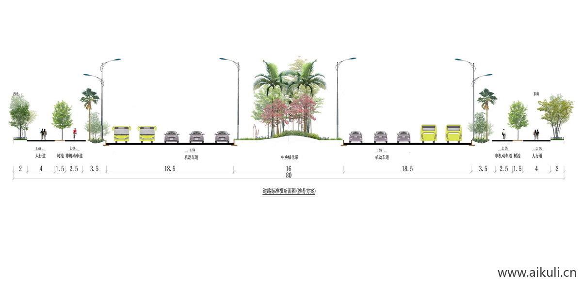 城市道路剖面图公园节点大样ps