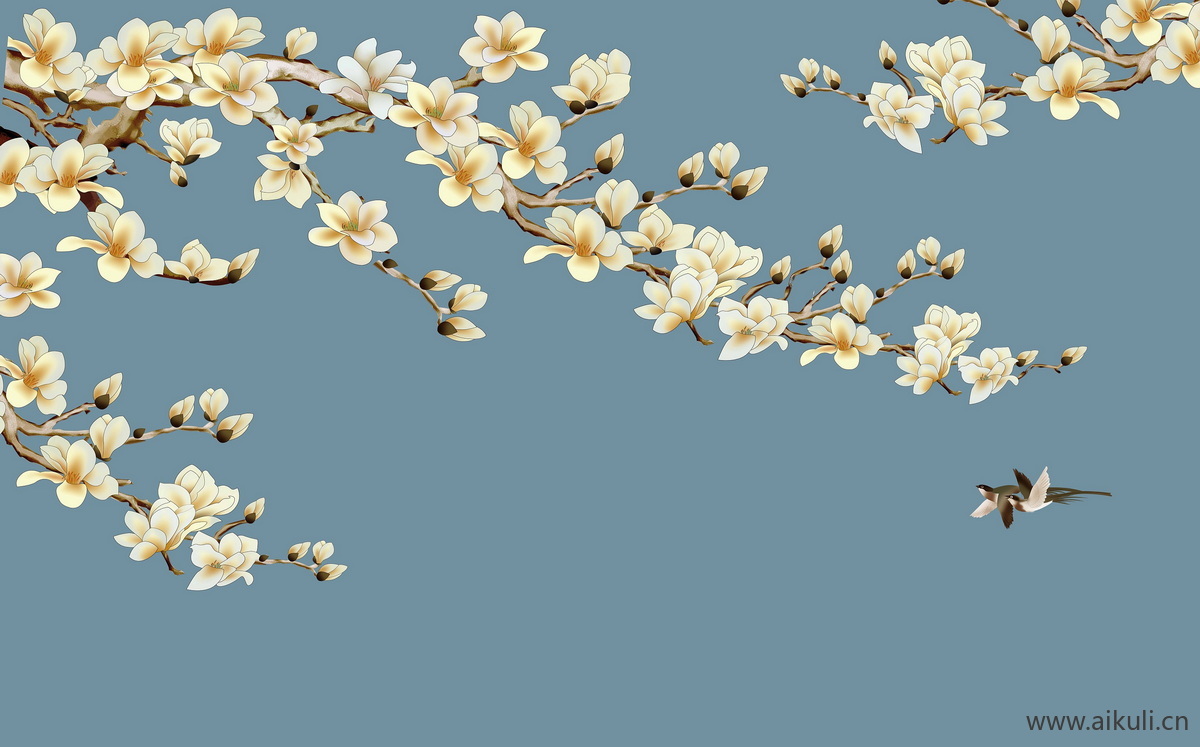 高清壁画贴图DL 鹤 荷 花鸟