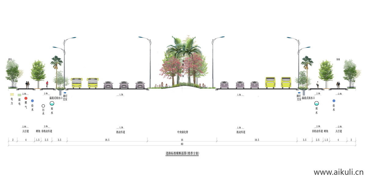 道路立面剖面图公园节点大样ps素材