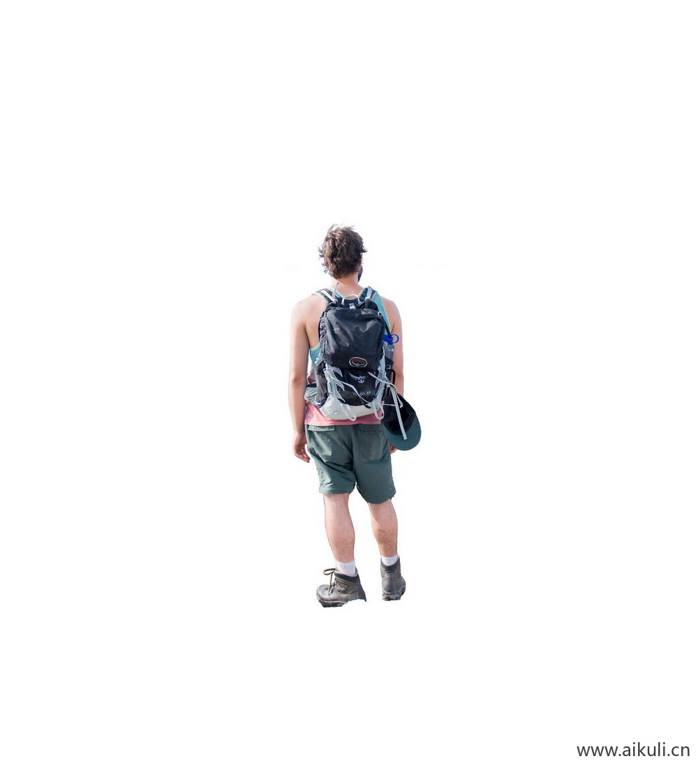 男性户外运动登山背影素材PSD