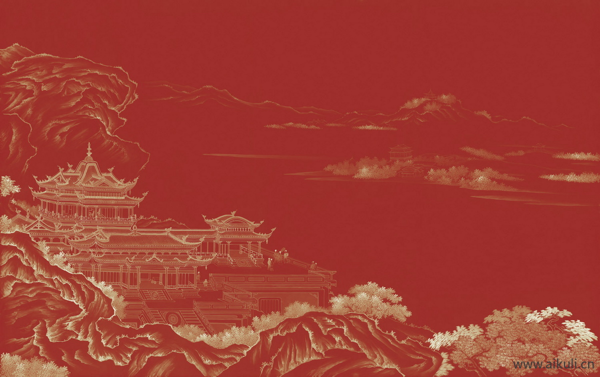 新中式背景墙装饰挂画壁纸画L贴图