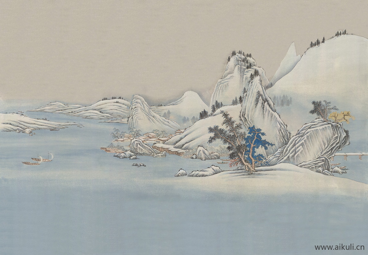 中式山水壁画E山景中国画