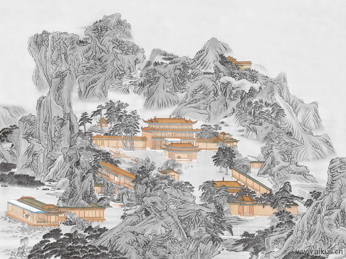 中式壁画FT素雅贴图