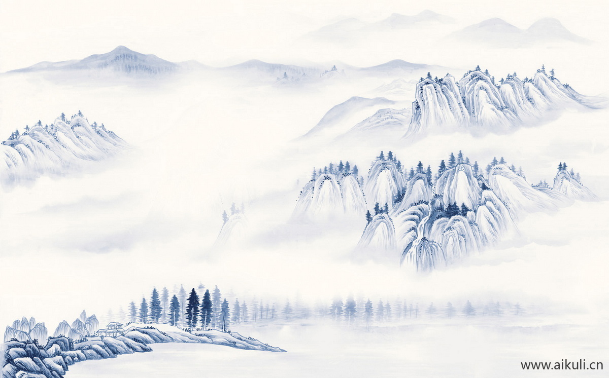 中式壁画BI素雅贴图