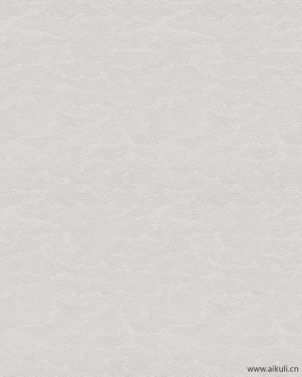 白色海浪中式纹理壁布贴图