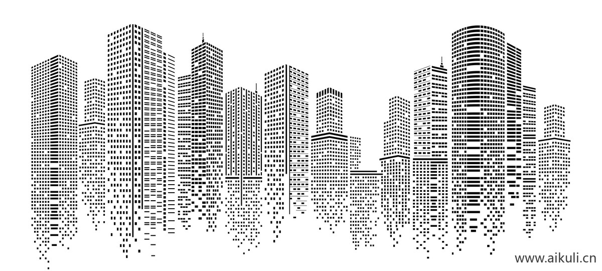 城市剪影F建筑、城市、城市像素、城市景观