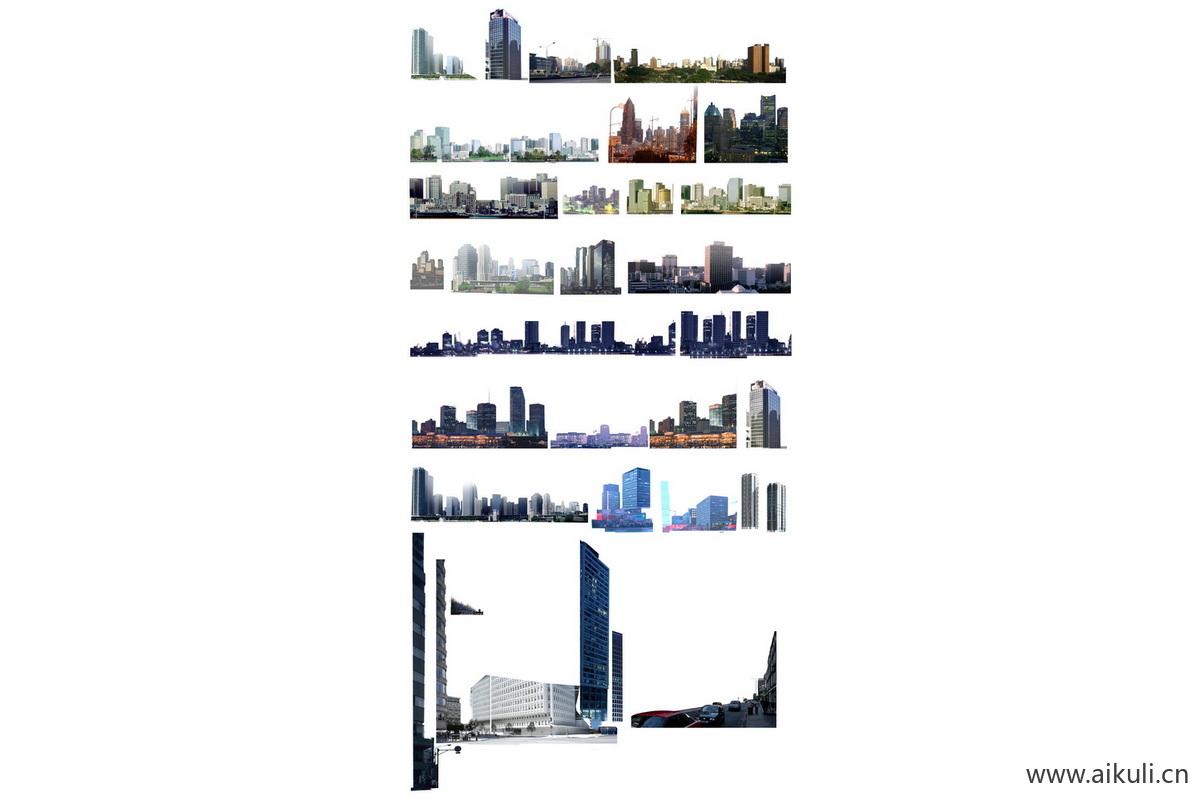 城市外景贴图ps素材建筑配景
