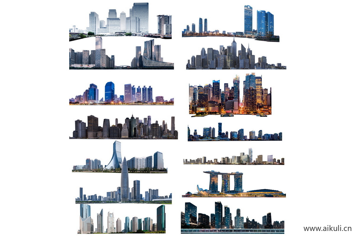 景观远景建筑背景配景城市外景贴图ps素材