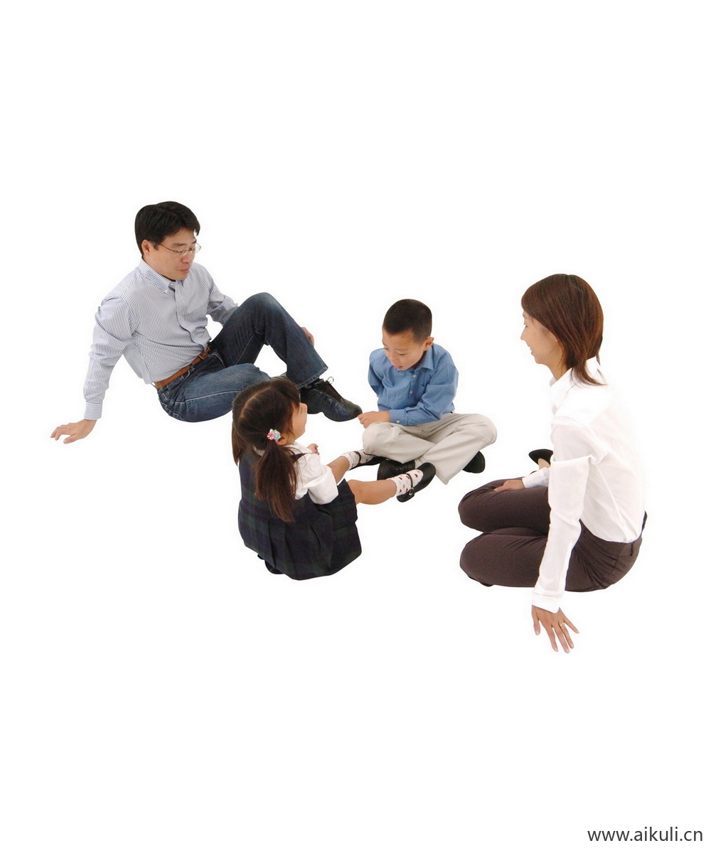 亚洲亲子家庭人物F儿童父母PS人物素材