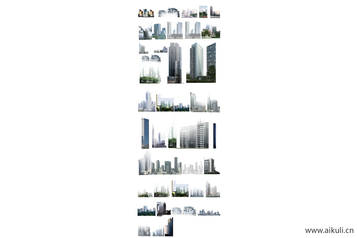 建筑配景城市外景贴图ps