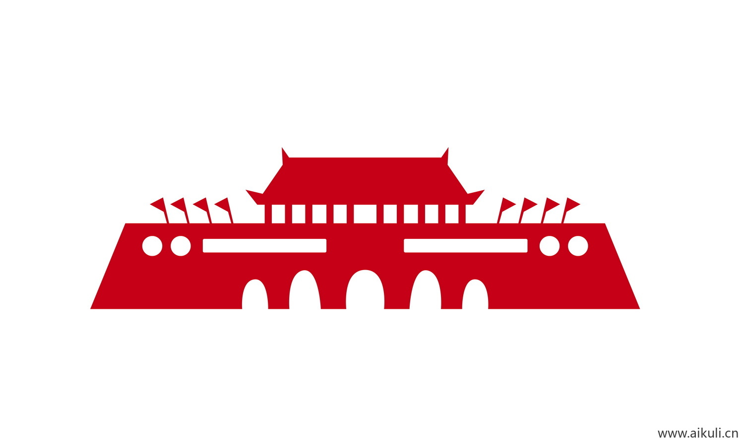 天安门党建元素剪影B PSD元素