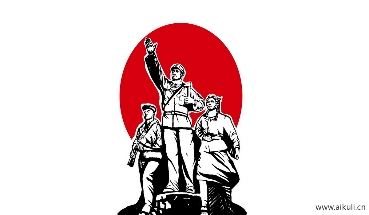 红色士兵战士军D人物雕像敬礼PSD剪影人物