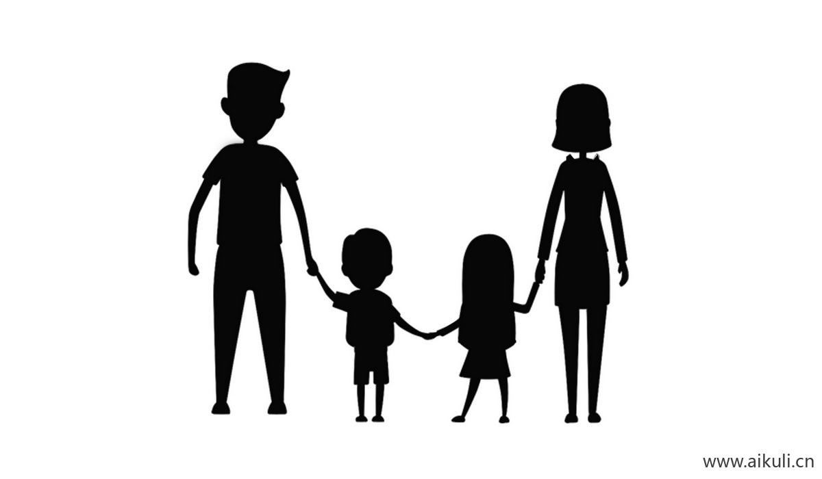 人物父母子女剪影C PS素材