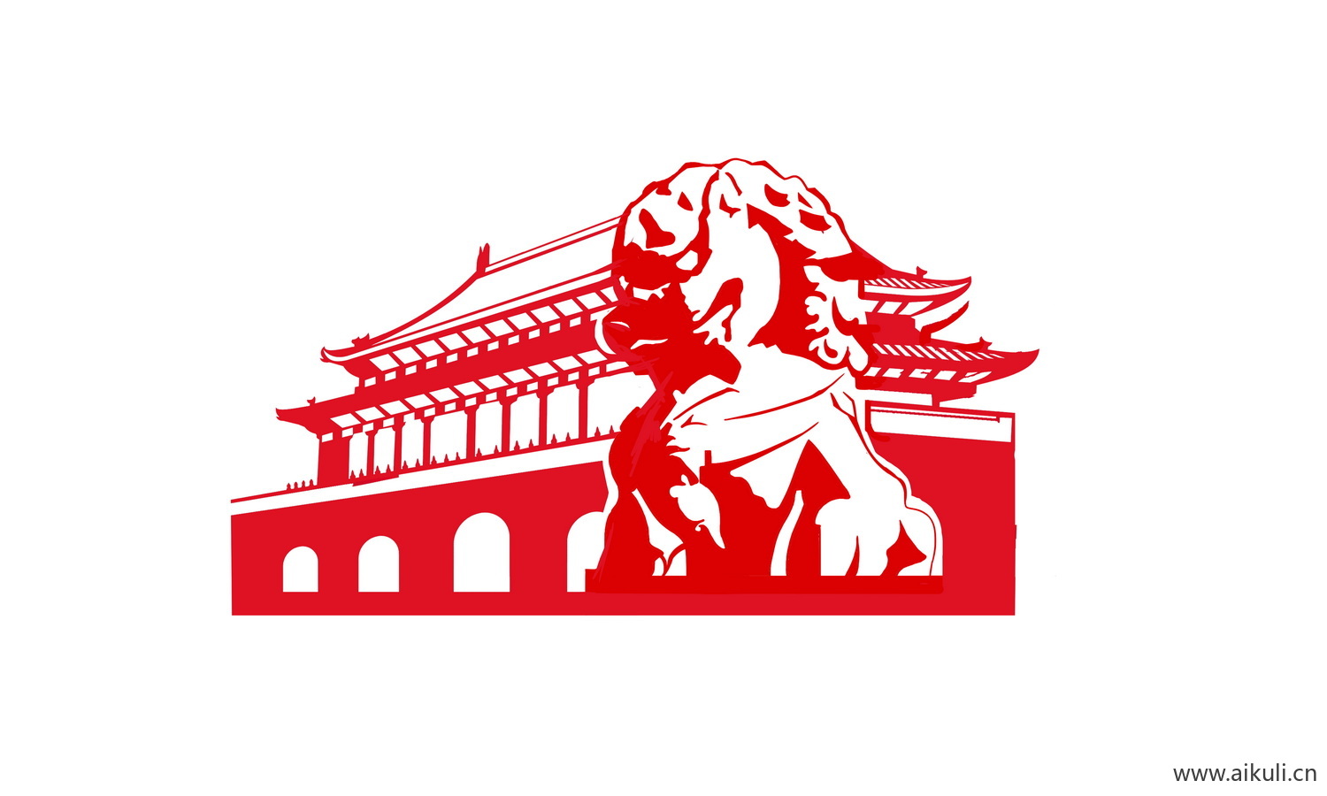 现代天安门剪影GPSD元素