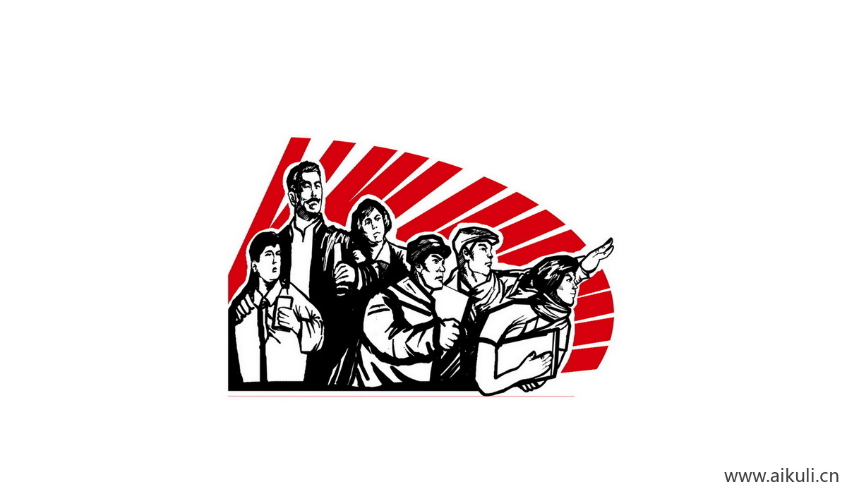 红色士兵战士军B人物雕像敬礼PSD剪影人物