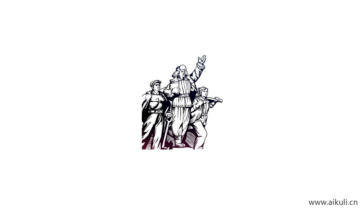 剪影人物F红色士兵战士军人物雕像PSD