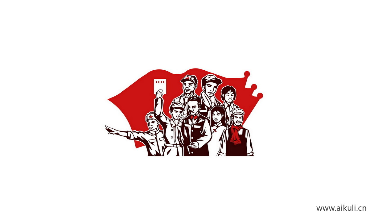 红色士兵战士军F人物雕像敬礼PSD剪影人物