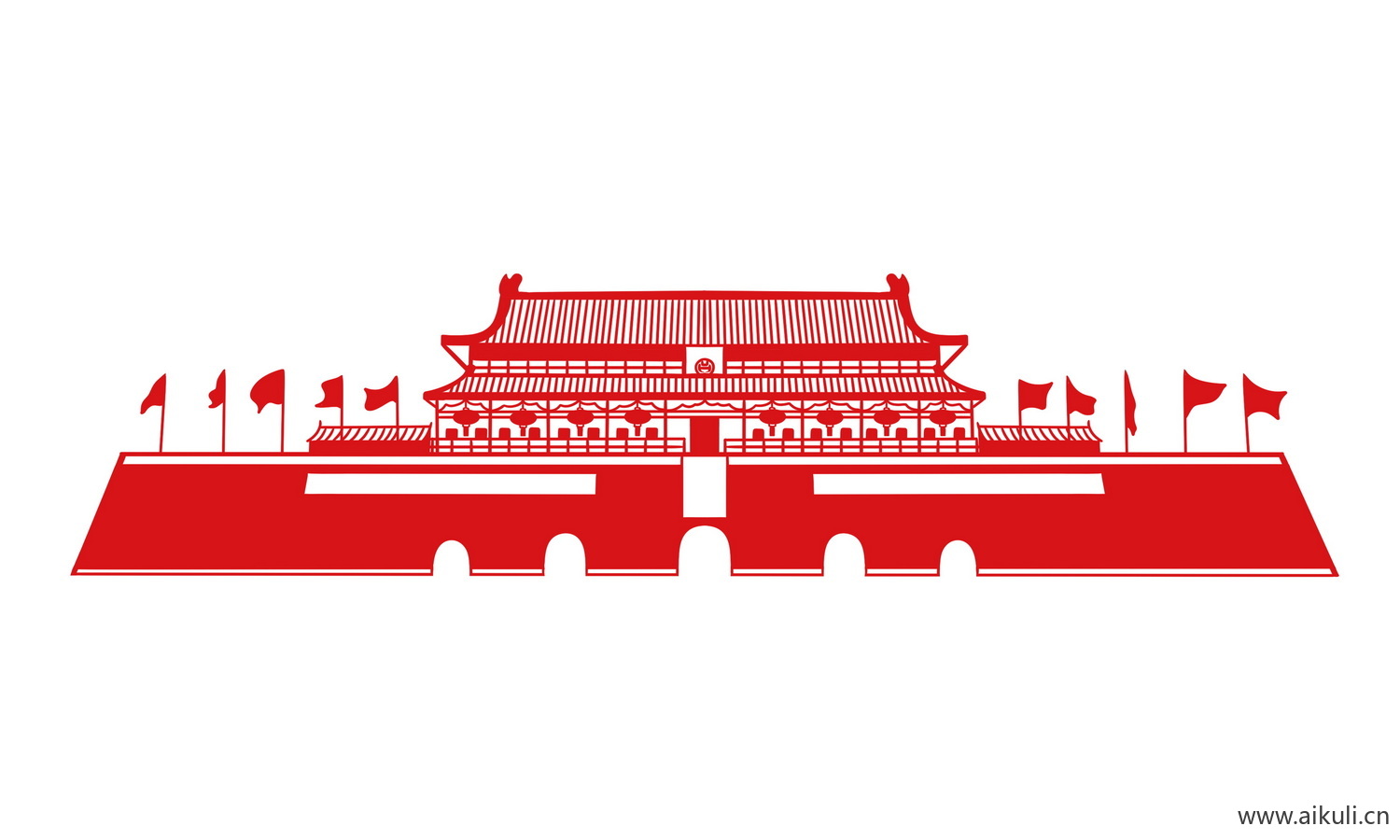 现代天安门剪影EPSD元素