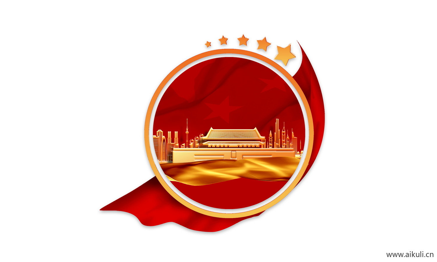 党建元素K天安门剪影PSD素材
