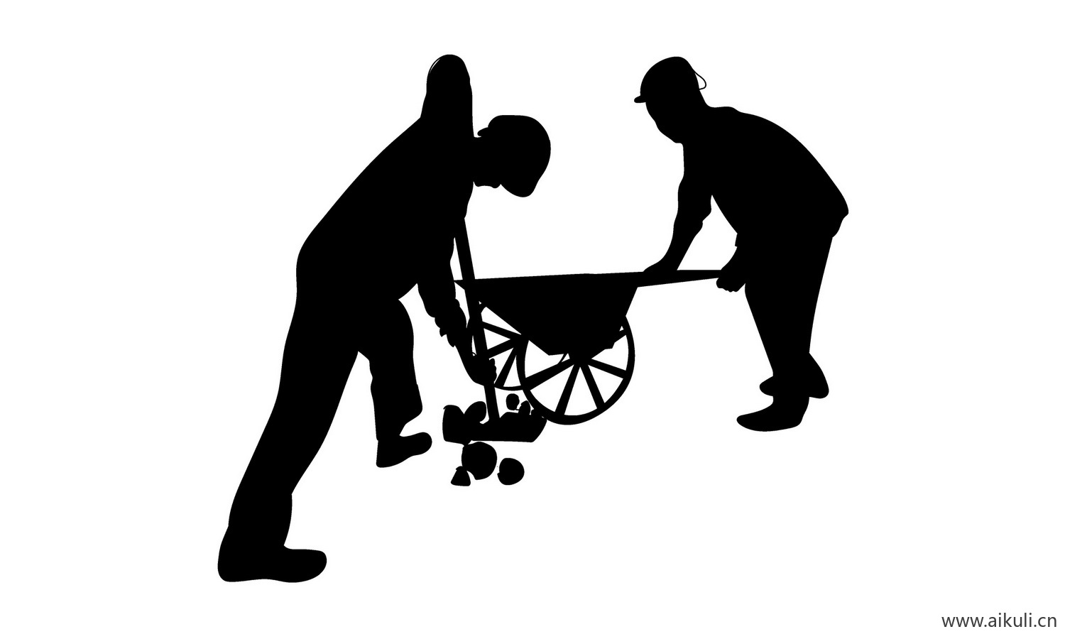 建筑工人剪影Qpsd素材