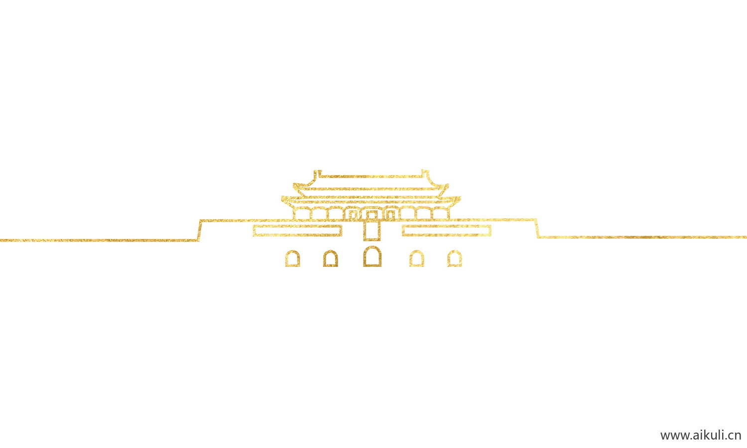 线稿天安门J剪影PSD元素