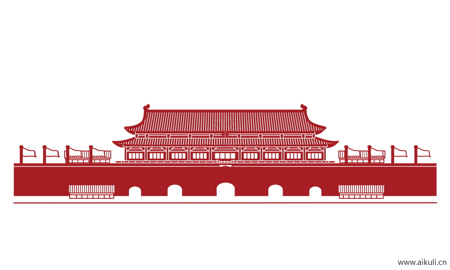 线稿天安门C剪影PSD元素