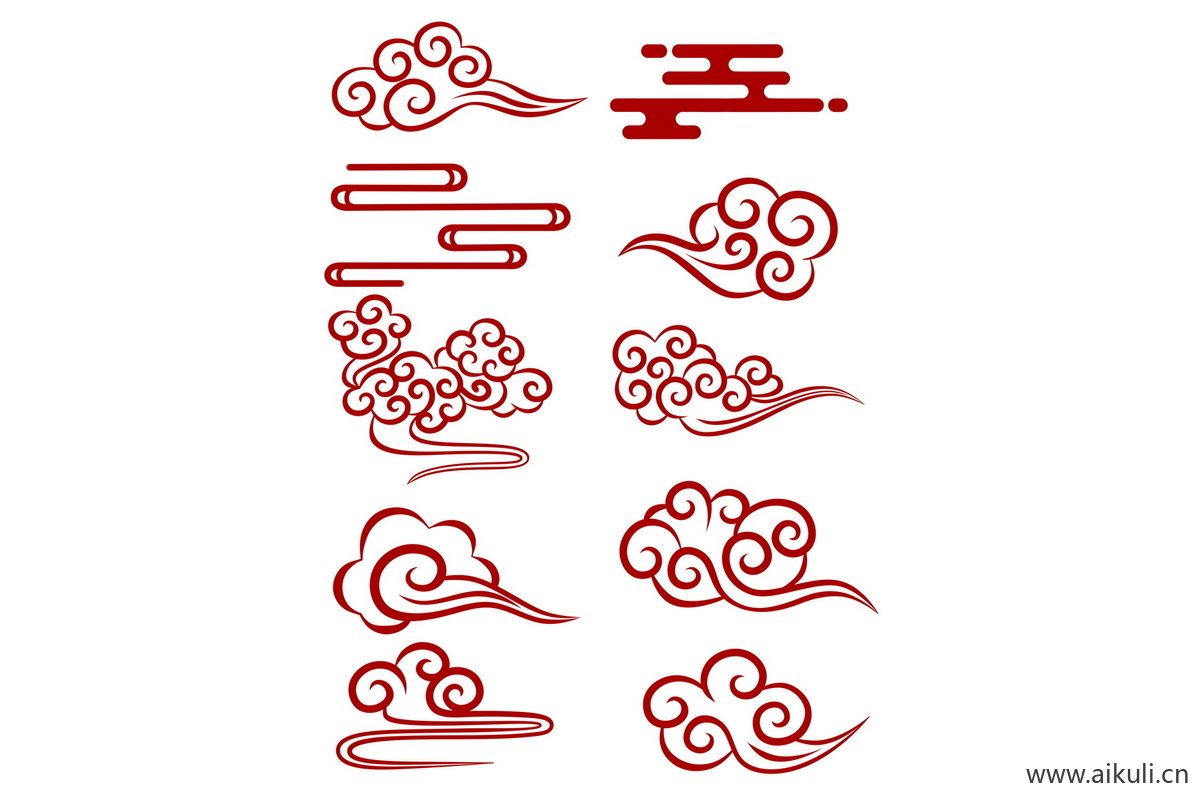 古风烫金G祥云装饰花纹云纹PSD