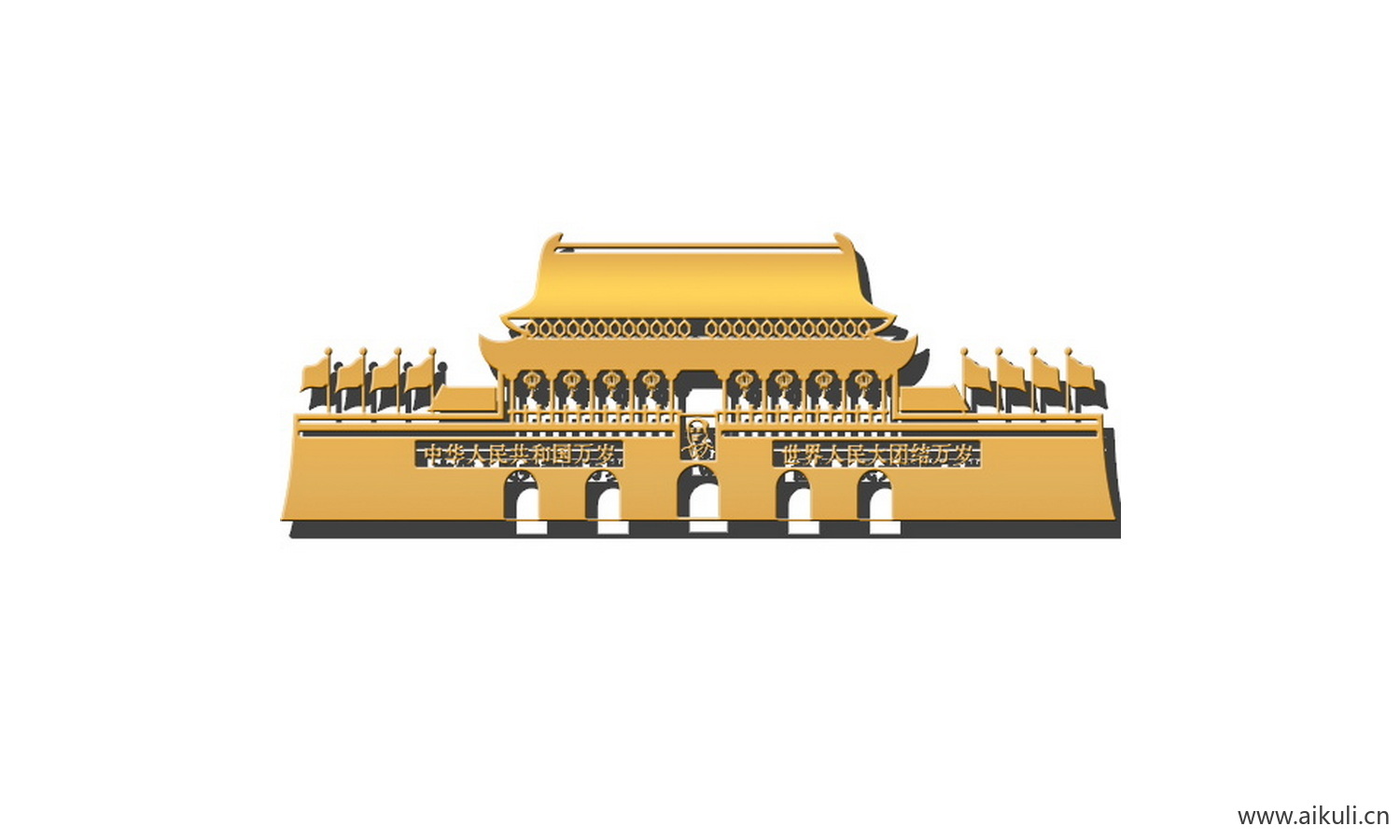 天安门党建元素剪影N PSD元素
