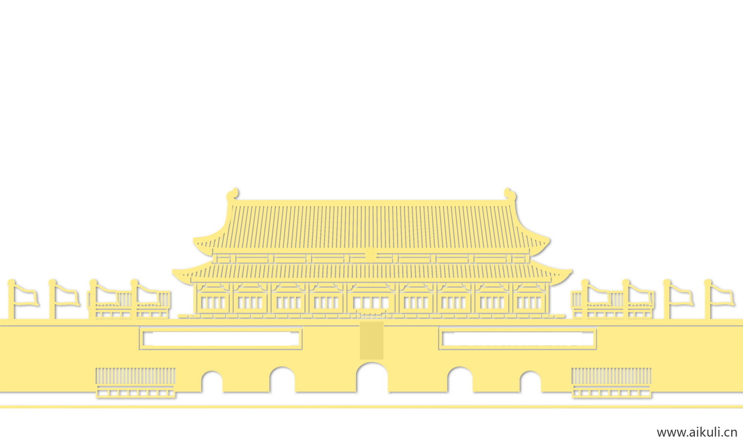 线稿天安门K剪影PSD元素