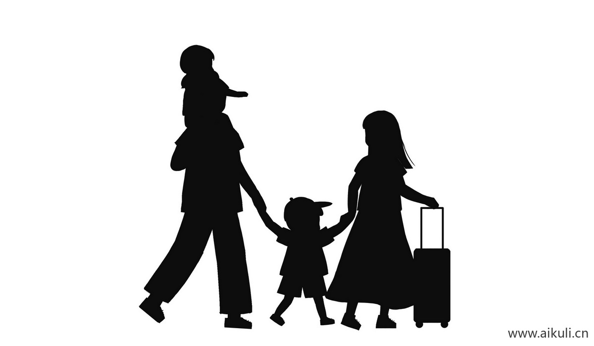 人物父母子女剪影H PS素材