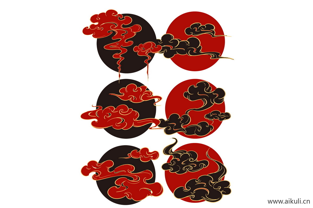 祥云花纹云纹元素PSD