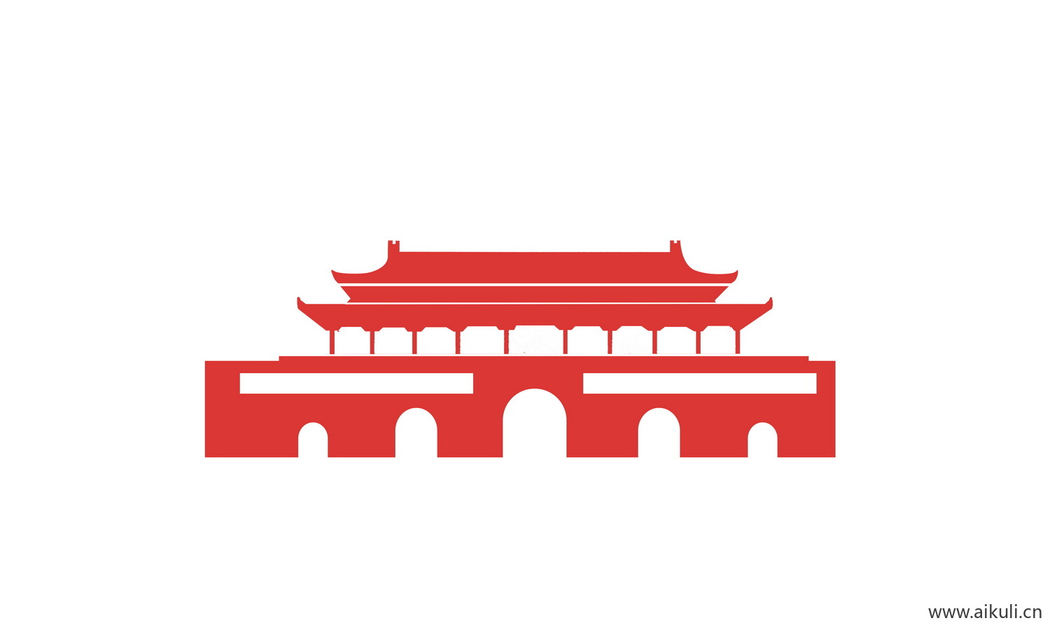 天安门党建元素剪影Q PSD元素