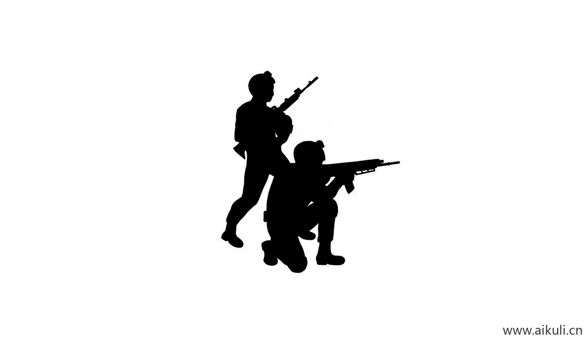 士兵军人战士剪影元素G剪影人PSD素材