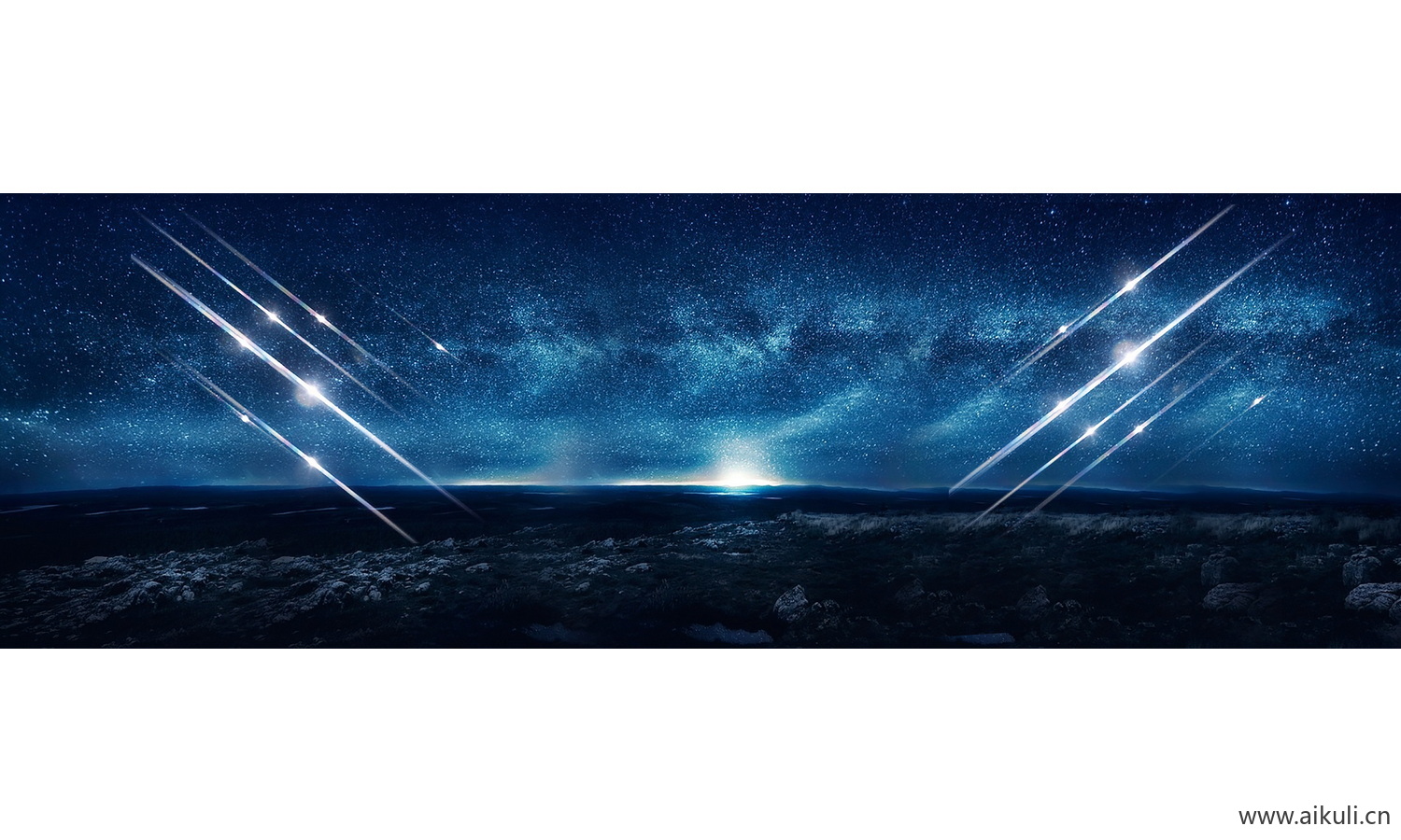 现代夜景T闪烁星空PSD素材