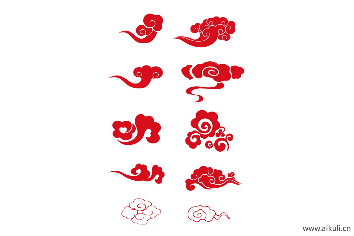古风祥云装饰花纹云纹元素PS