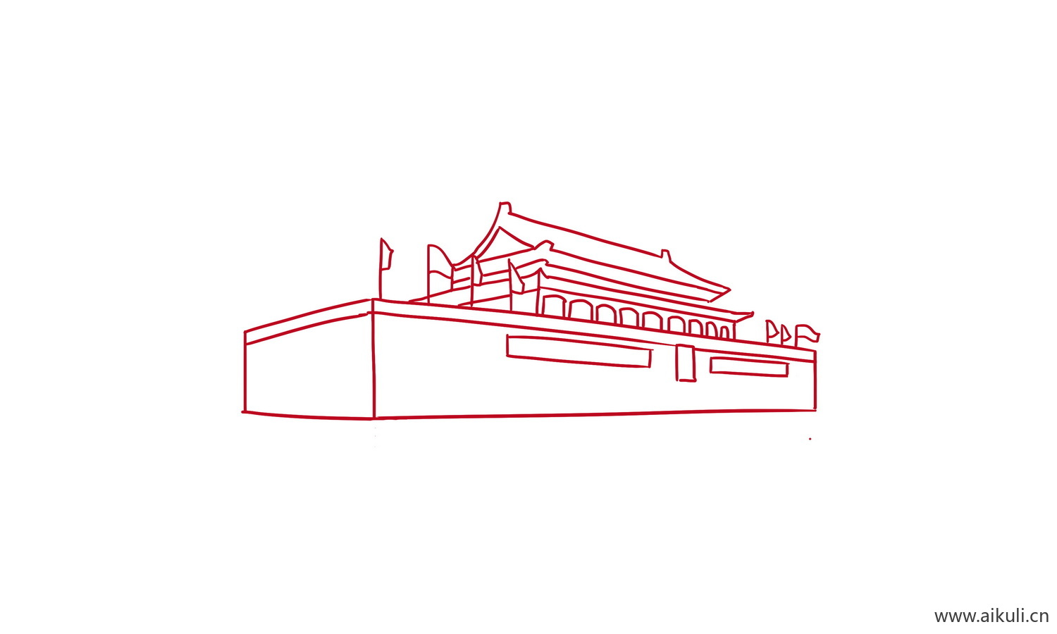 线稿天安门D剪影PSD元素