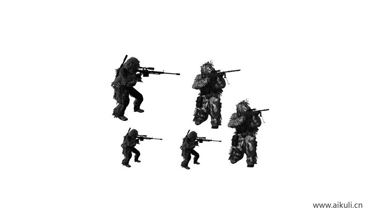 剪影人物A红色士兵战士军PSD素材