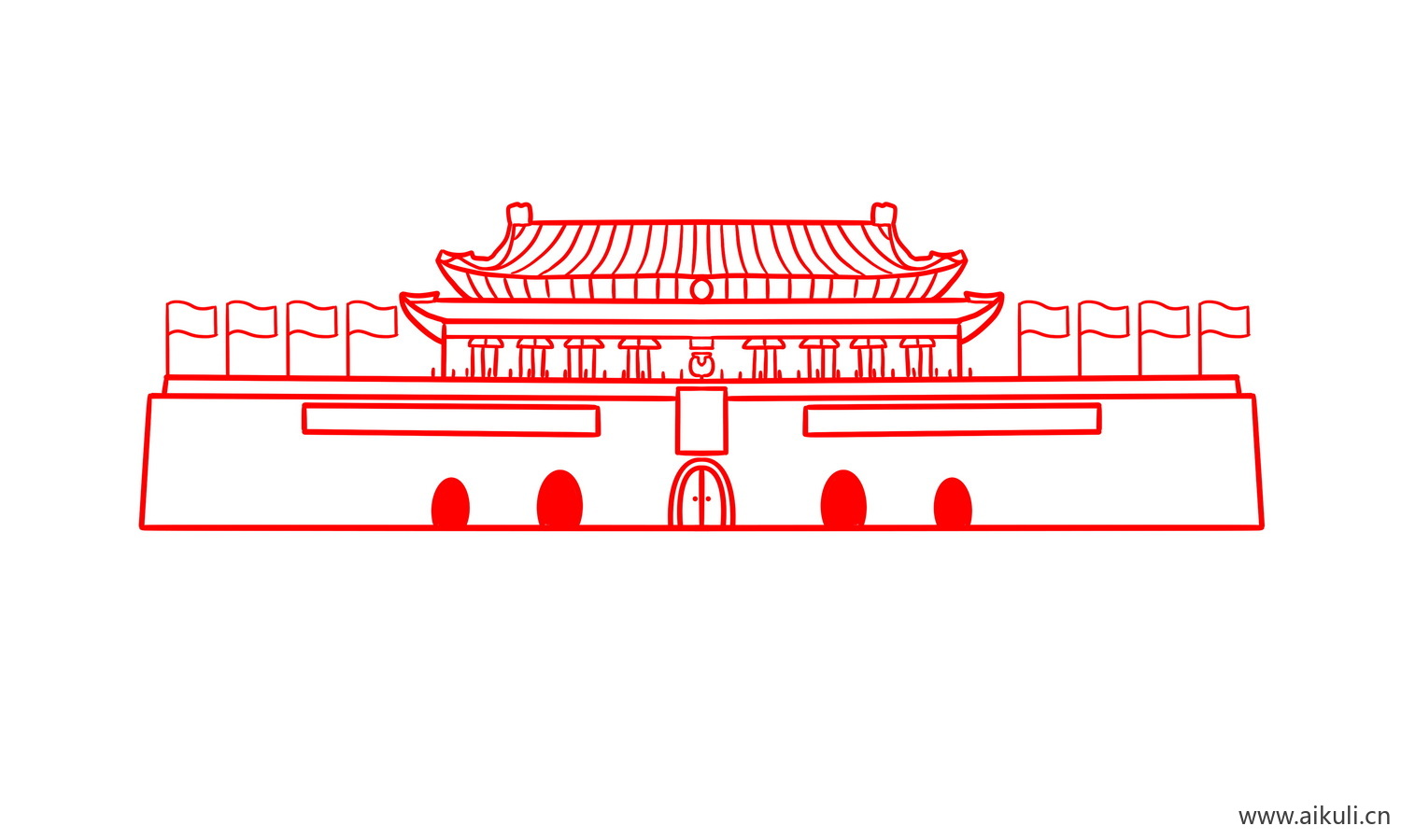 线稿天安门I剪影PSD元素