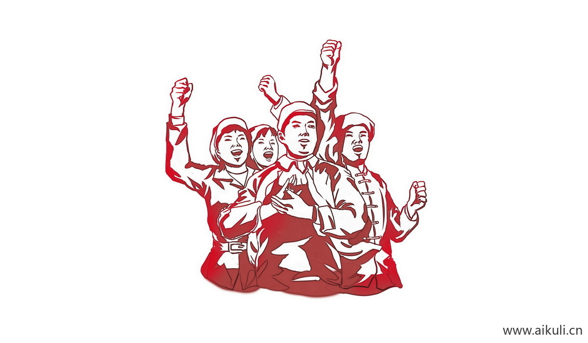 剪影人物D红色士兵战士军人物雕像PSD
