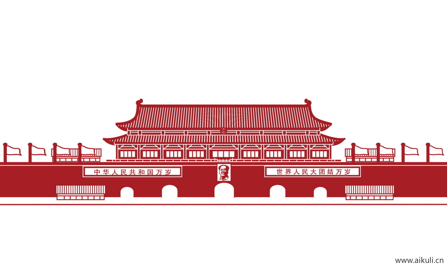 PSDV天安门剪影素材