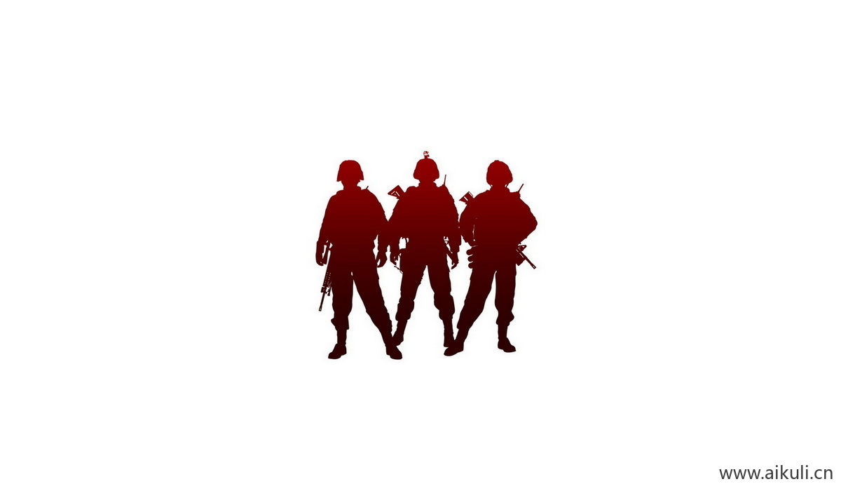 剪影人物K红色士兵战士军PSD素材